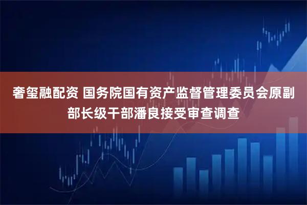 奢玺融配资 国务院国有资产监督管理委员会原副部长级干部潘良接受审查调查